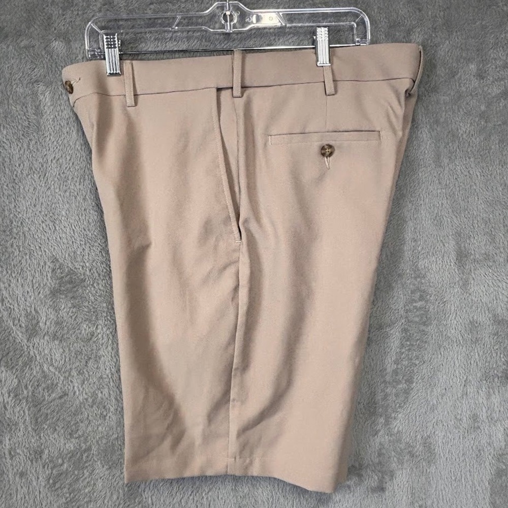 PGA Tour Mens Tan Khaki Flat Front Golf Shorts Size 34 Regular Fit Casual
